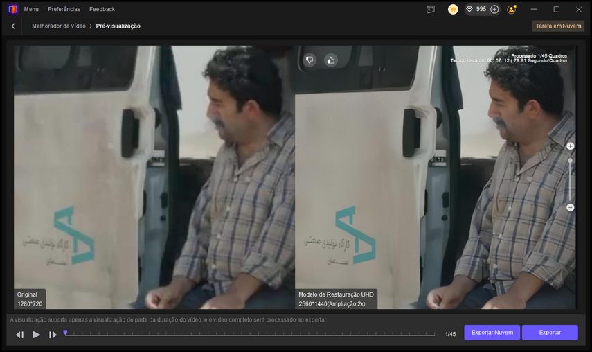 Visualizando a prévia do vídeo editado no HitPaw VikPea
