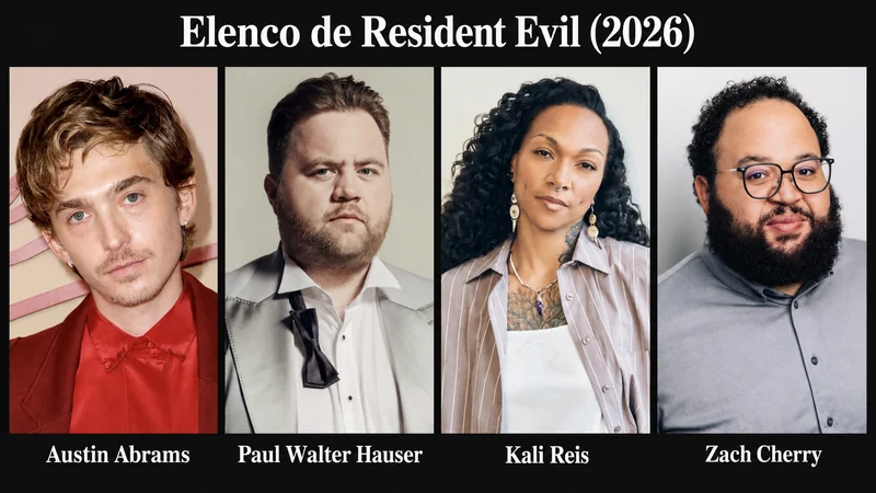 Elenco principal de Resident Evil (2026): Austin Abrams, Zach Cherry, Kali Reis e Paul Walter Hauser