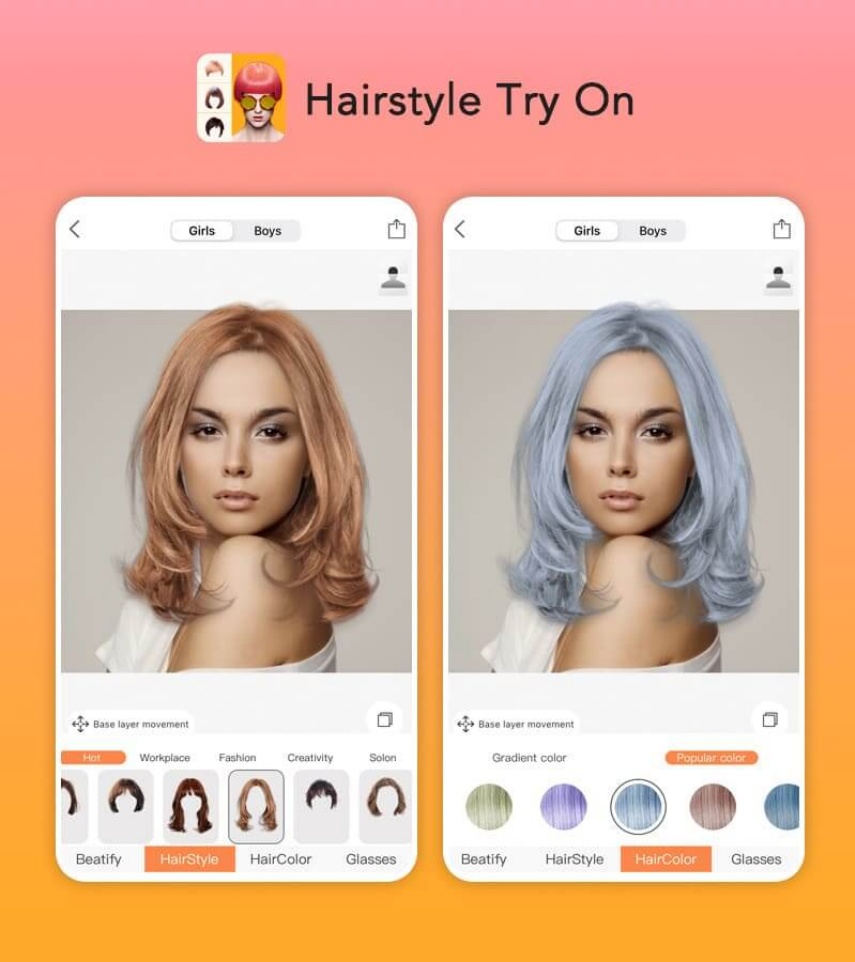 mudar a cor de cabelo com Hairstyle Try-On