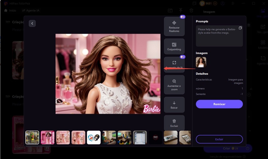gerar imagem de estilo de barbie com ia