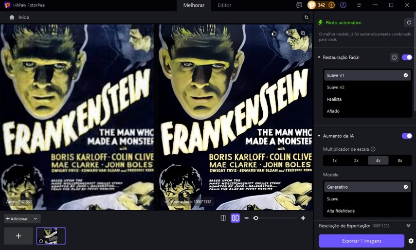 exportar foto melhorada