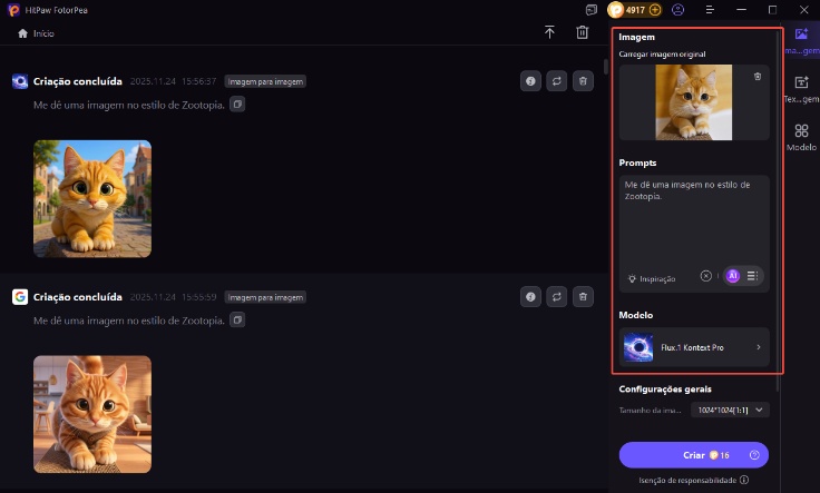 Configure sua imagem