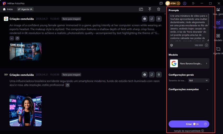gerar capa de youtube