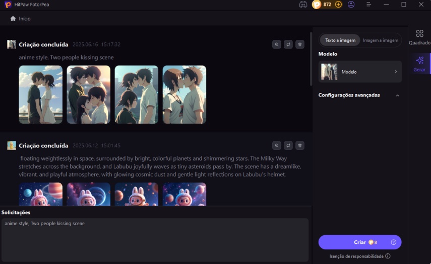 escolha o estilo artístico e escreva sua descrição