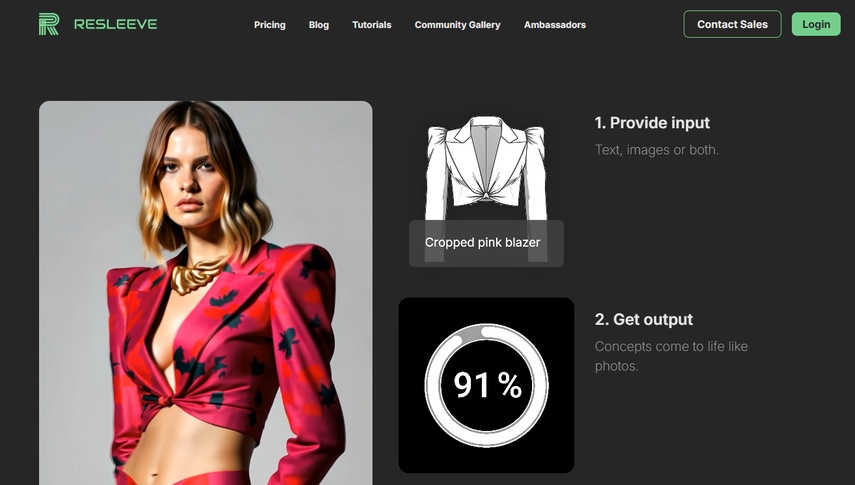 Resleeve.ai como gerador de design de roupa com IA