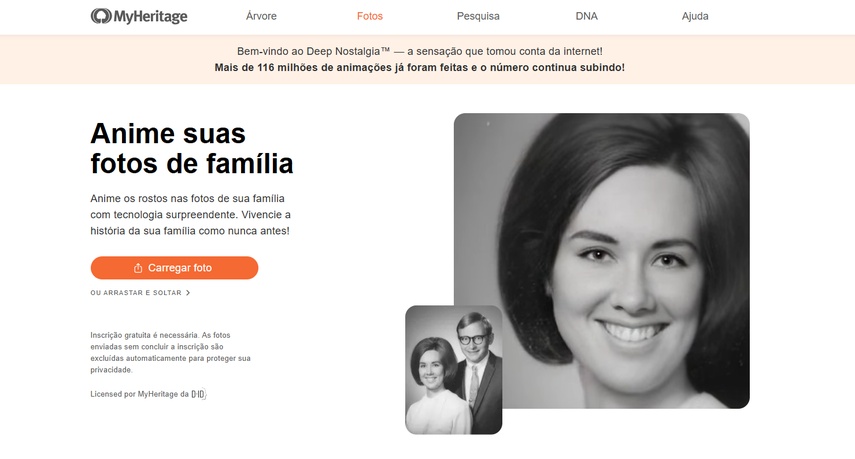 retrato antigo de família animado com MyHeritage Deep Nostalgia
