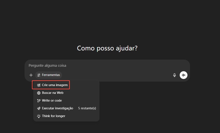 Interface do ChatGPT sendo usada para gerar imagem de bebê para o Bebê Podcast