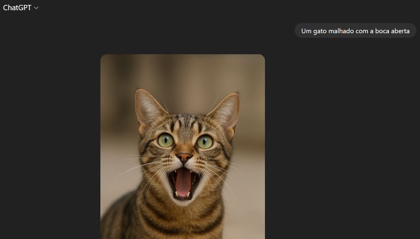criar uma foto do gato com chatgpt