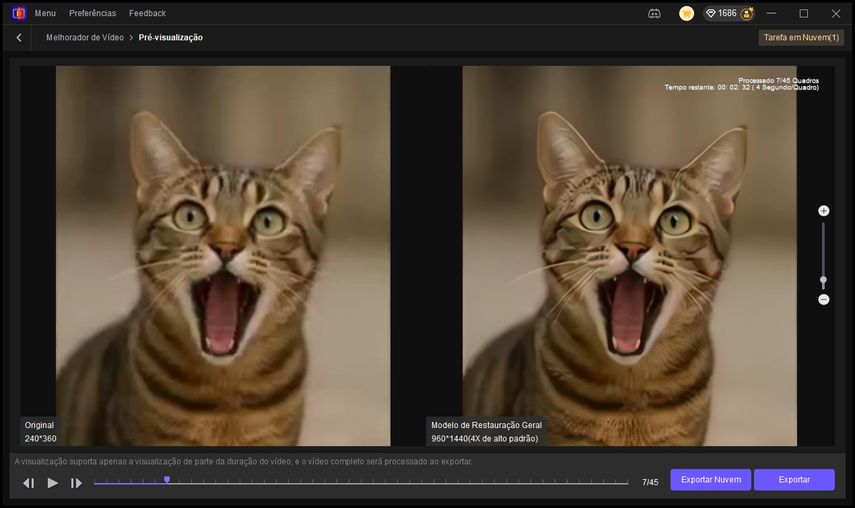 visualizar e exportar o vídeo no hitpaw vikpea