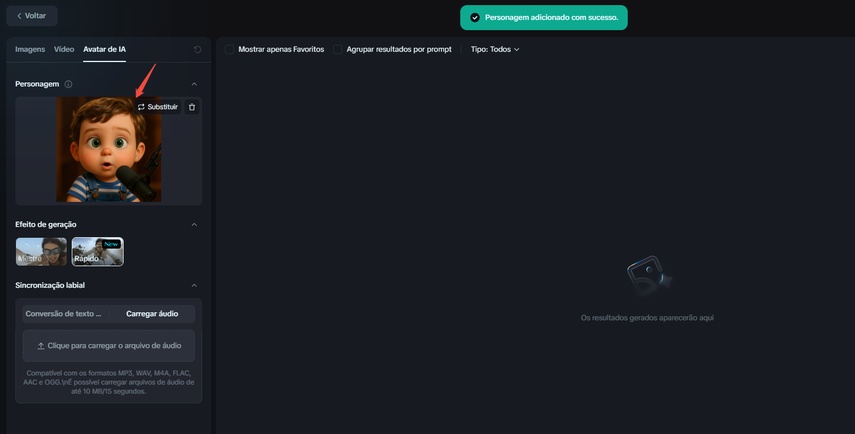 Upload da imagem do bebê na plataforma Dream Mina