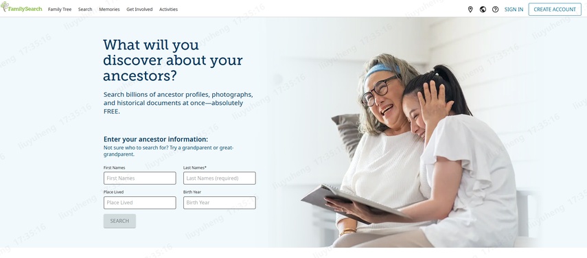 Comparação facial entre foto atual e registros históricos no FamilySearch