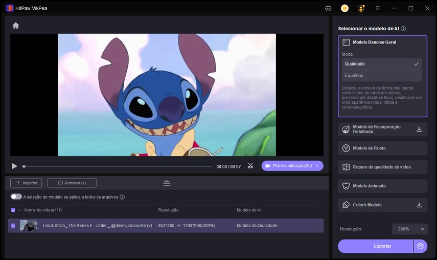 aumentar escala de vídeo de stitch