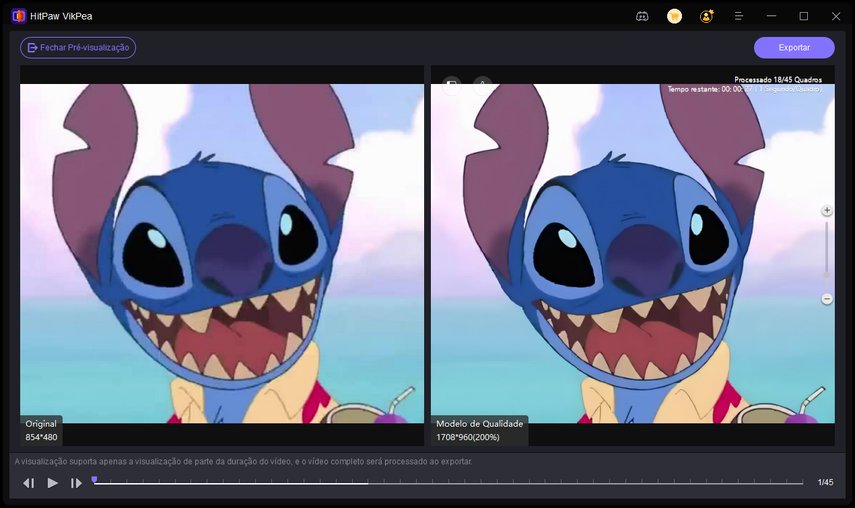 melhorar vídeo antigo de stitch