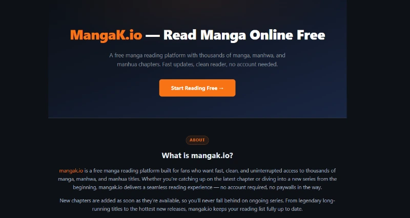 MangaK website interface