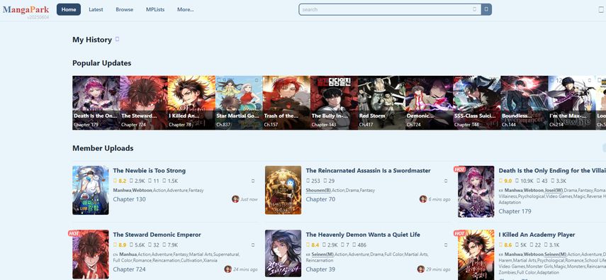 MangaPark website interface