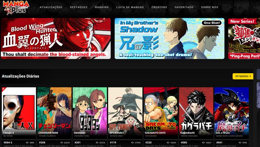 MANGA Plus by SHUEISHA website interface