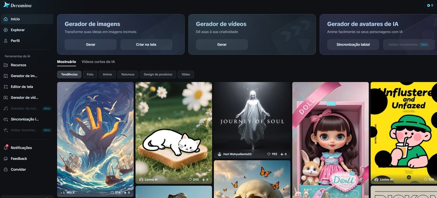 Interface da ferramenta Dream Mina para animação e sincronia labial do Bebê Podcast