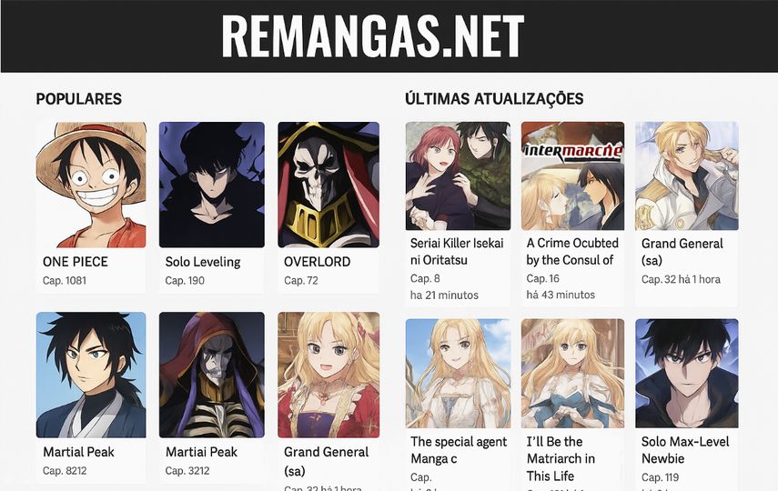 Remangas website interface