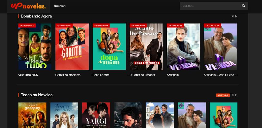 UP Novelas para streaming de novelas variadas