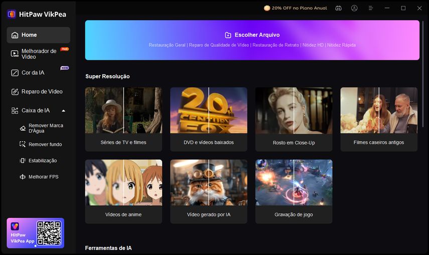 Interface do HitPaw VikPea mostrando a opção de adicionar vídeo
