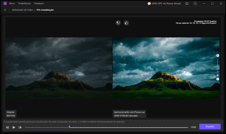 Configurações de preview no HitPaw VikPea