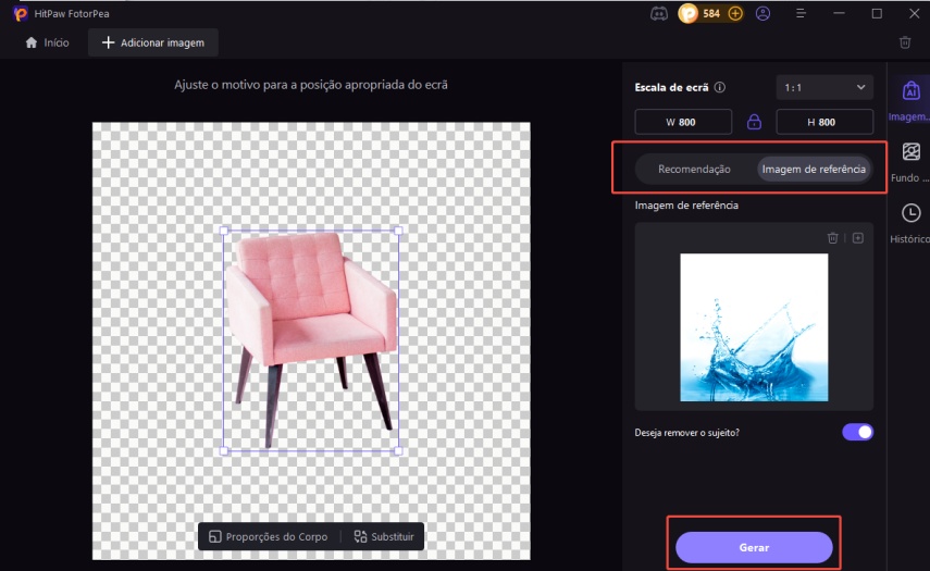 adicionar imagem de referência hitpaw fotorpea