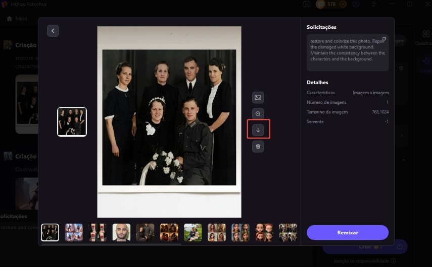 restaurar retrato antigo de família com hitpaw fotorpea