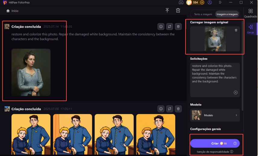Restauração de foto no Software de Imagem HitPaw FotorPea