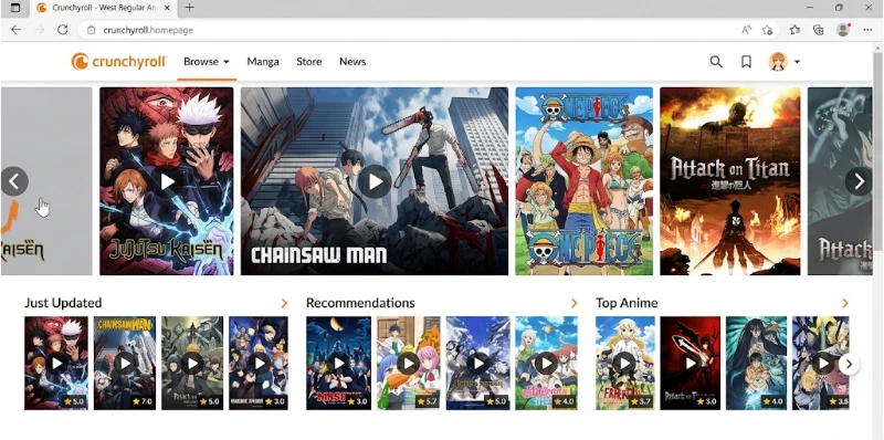 Crunchyroll para assistir animes grátis com anúncios