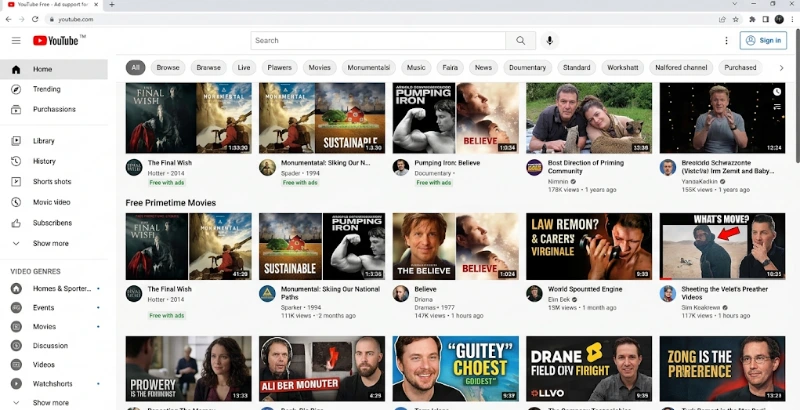 YouTube com canais oficiais para assistir séries grátis