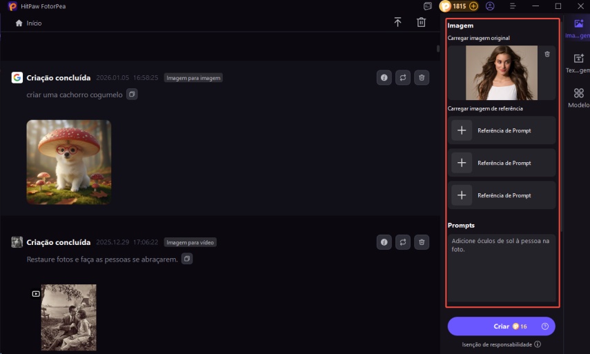 adicionar óculos à foto