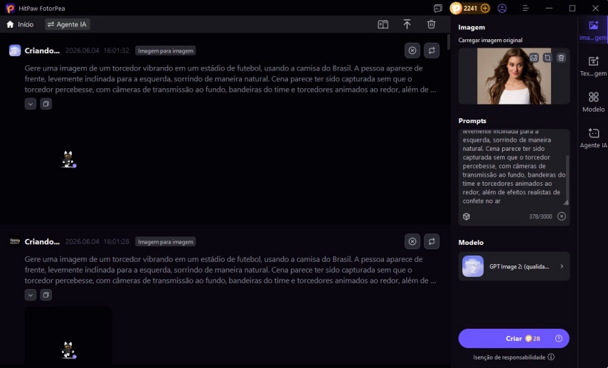 gerar imagem na arquibancada