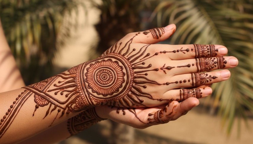henna tattoo sol estilizado