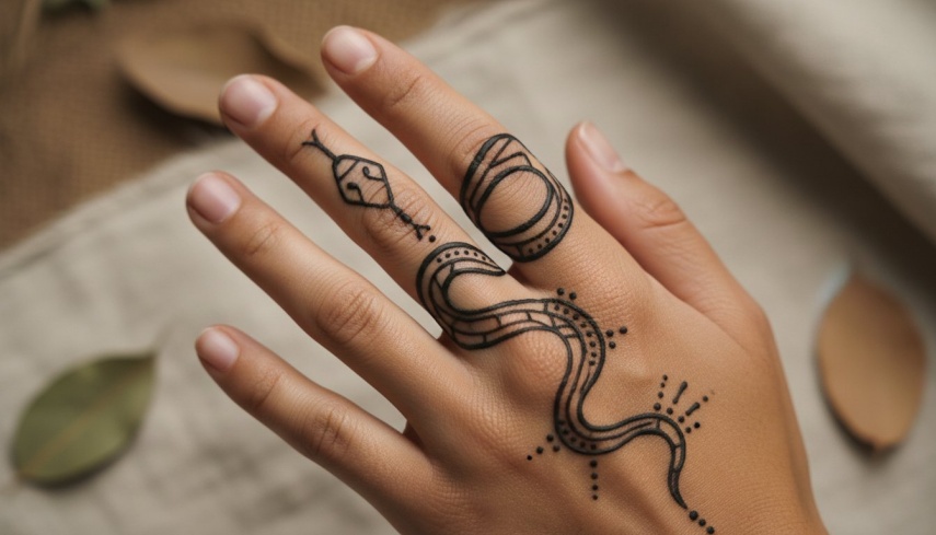 henna tattoo cobra minimalista
