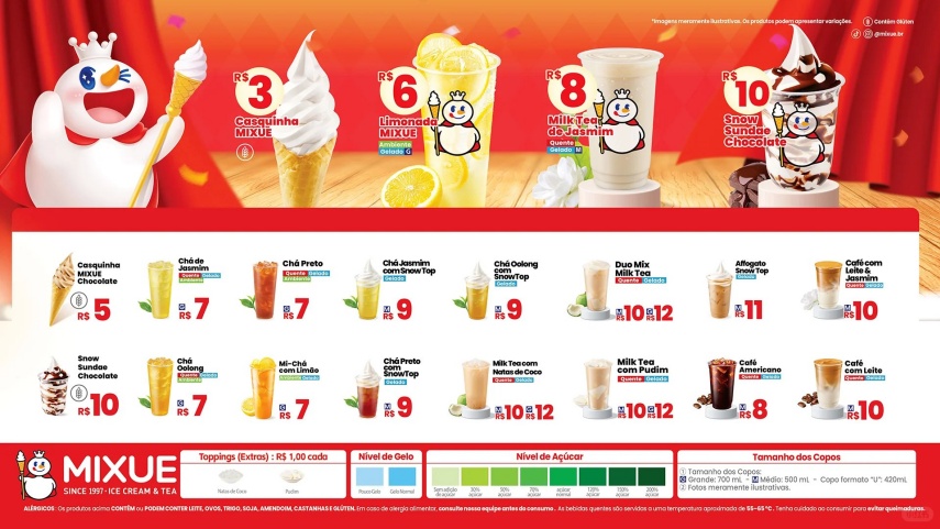 mixue sabor e preço