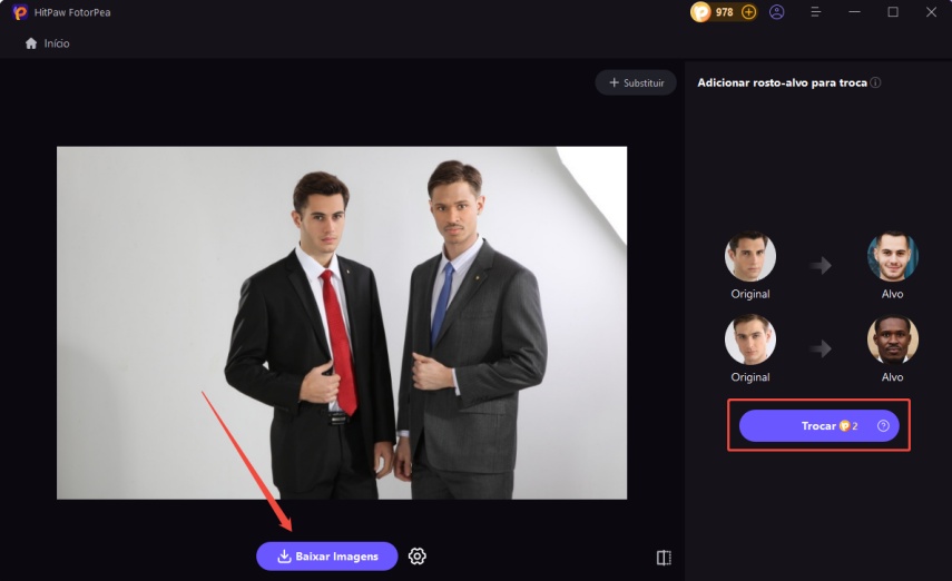 trocar e baixar imagens