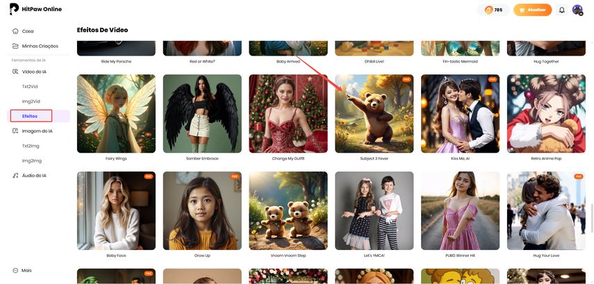 Escolha um modelo de dança com IA.