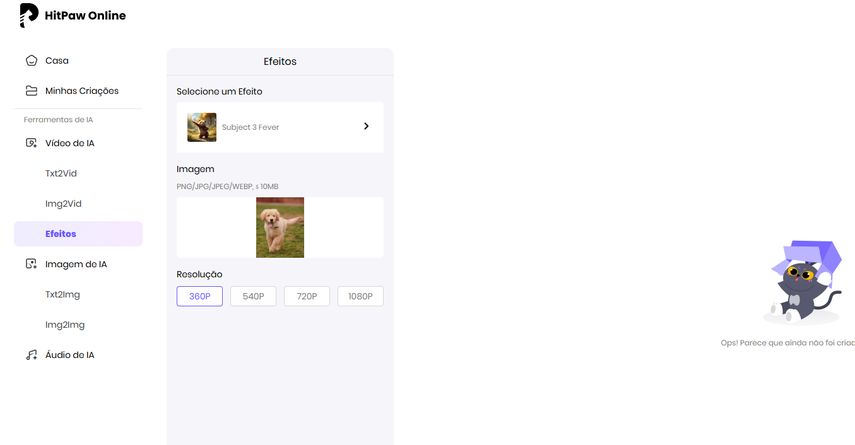 Selecione a resolução do vídeo
