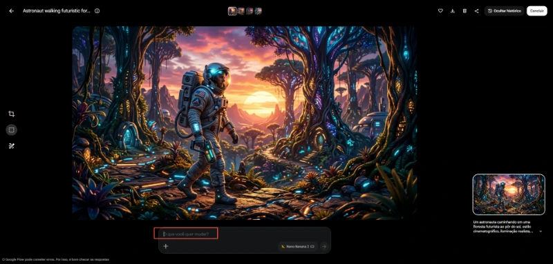Ferramentas de edição de imagem do Google Flow com seleção e pintura