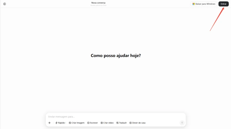 Crie uma conta ou faça login no Dola AI