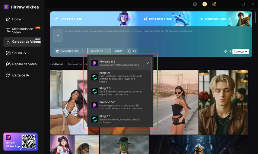 Modelos de IA para vídeo como Kling, Pixverse e HitPaw VikPea