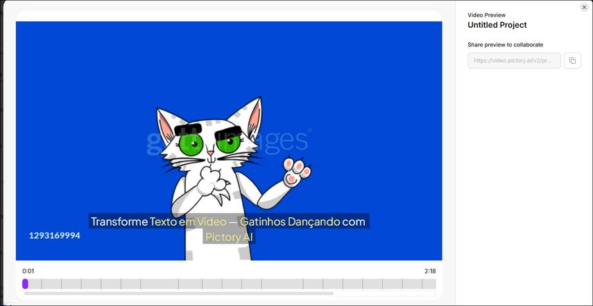 visulizar e exportar o vídeo