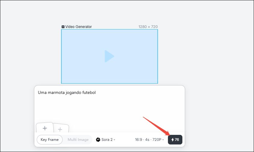Campo de texto para inserir prompt no Lovart