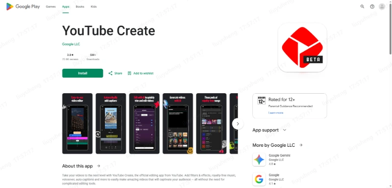 Passo 1 — Baixar e fazer login no YouTube Create pela Google Play Store ou App Store