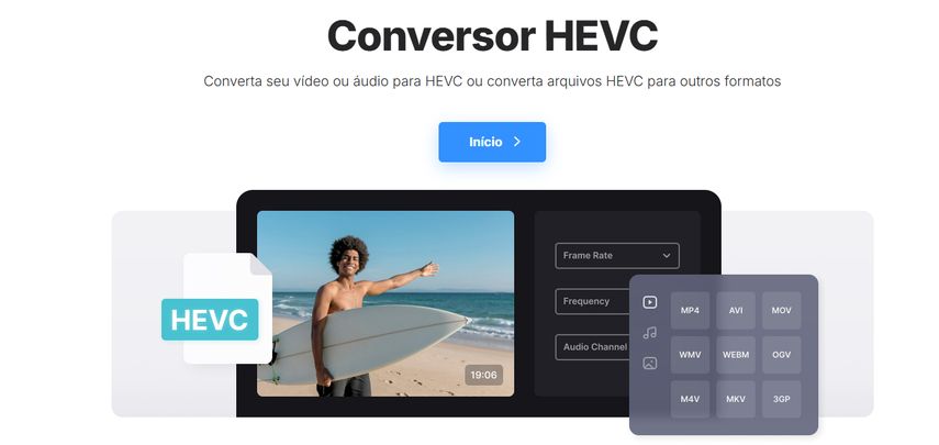Converter HEVC para MP4 online grátis