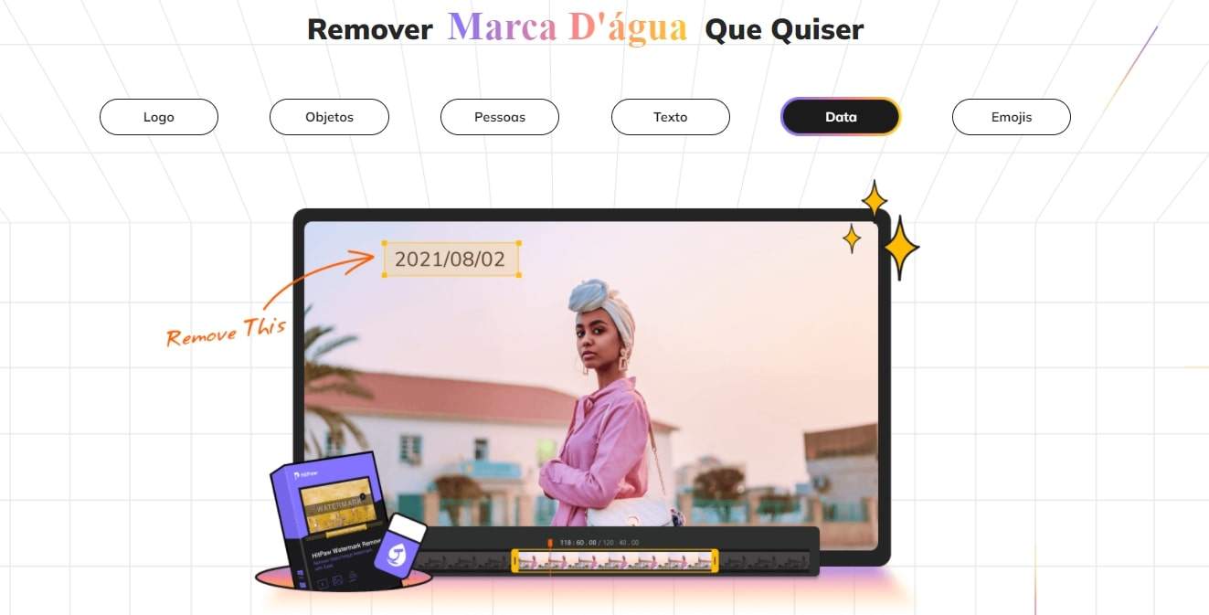 como remover marca d´água com HitPaw Removedor de Marca D'água