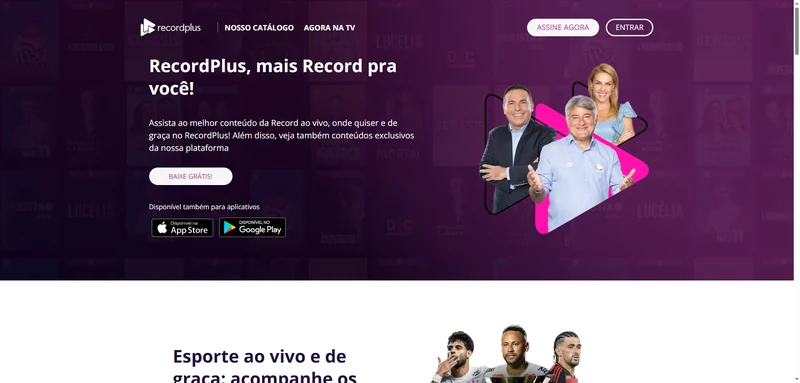 BandPlay e RecordPlus como opções extras para assistir esportes grátis em 2026