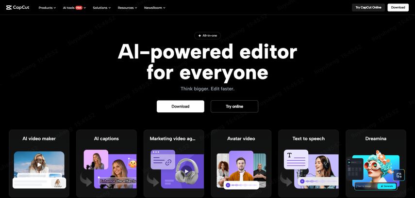 CapCut Editor de Vídeo Online