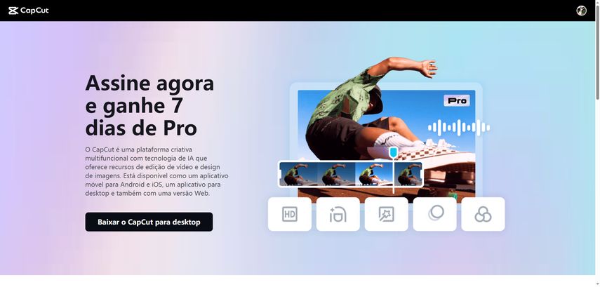 interface de assinatura do Capcut Pro
