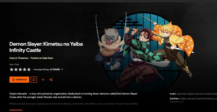 demon slayer castelo infinito em netflix e somente nos cinemas